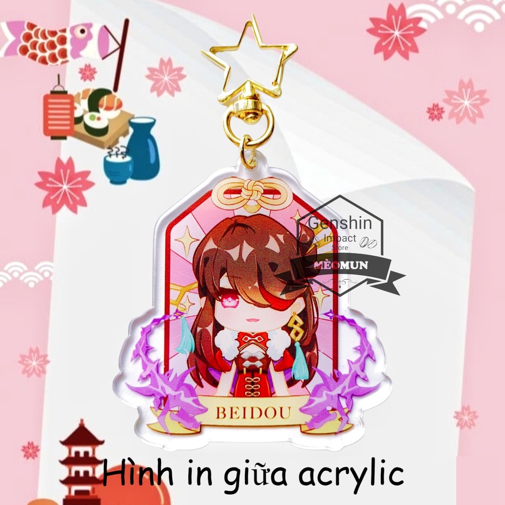 Beidou Móc khóa Genshin Impact ver may mắn M13