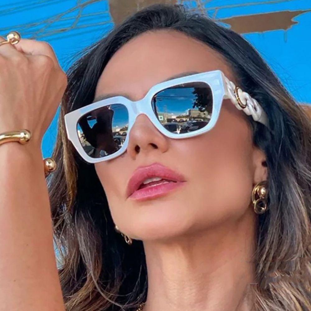 Kính Mát Mắt Mèo Chống Bức Xạ Phối Dây Xích Thời Trang Cho Nam Và Nữ