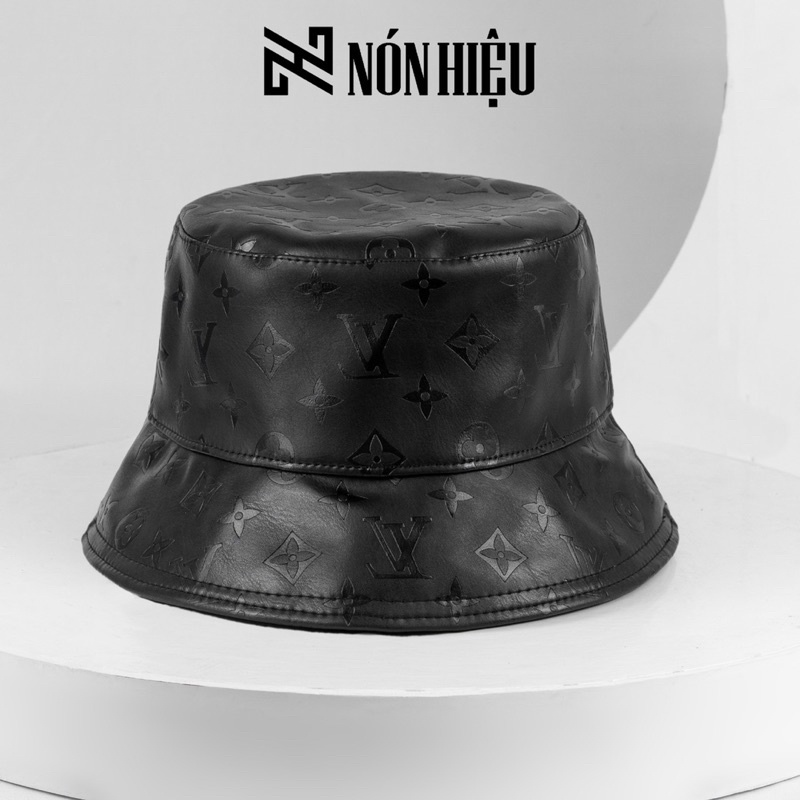 Nón Bucket hoạ tiết LV Da MADE IN FRANCE Full Tem Mark hãng