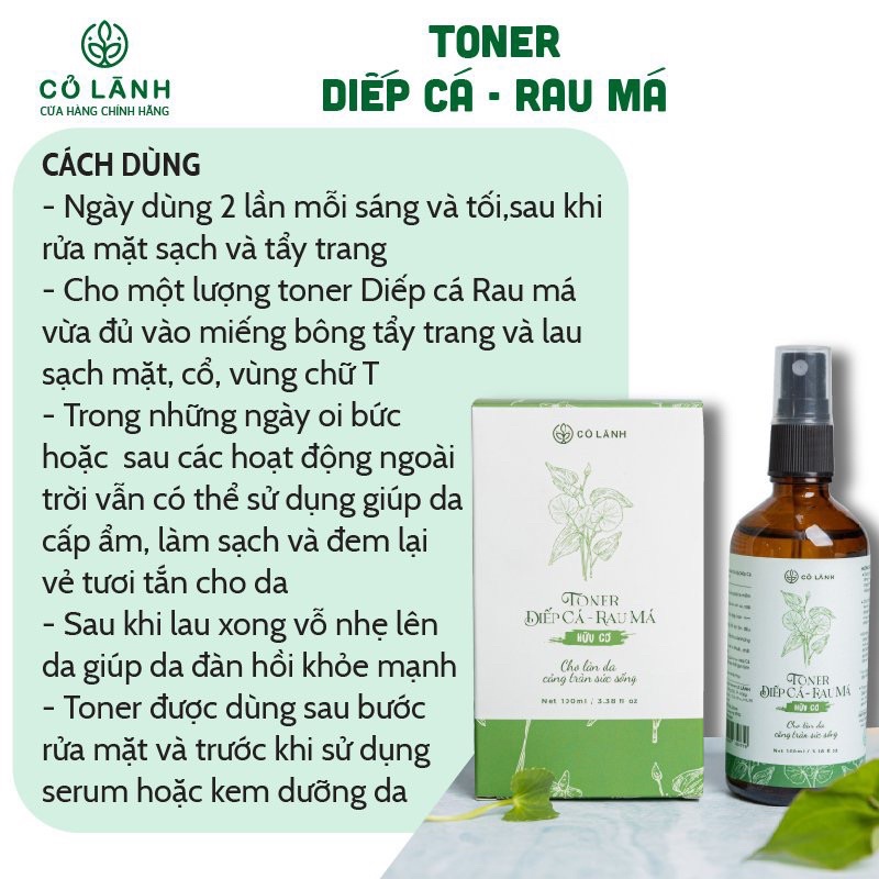 Toner diếp cá rau má