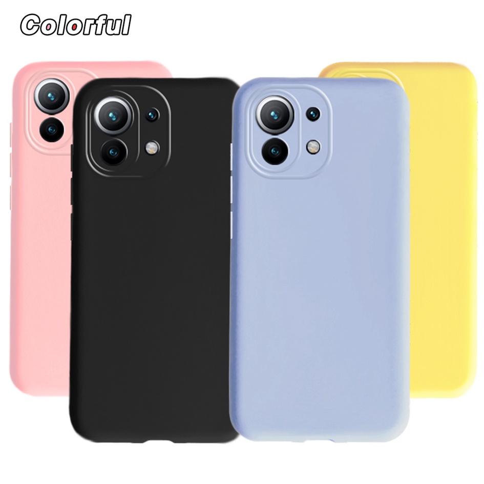 Ốp Điện Thoại Silicone Mềm Màu Kẹo Chống Sốc Cho Xiaomi Mi 11 Lite 5G NE 11 Lite NE 5G