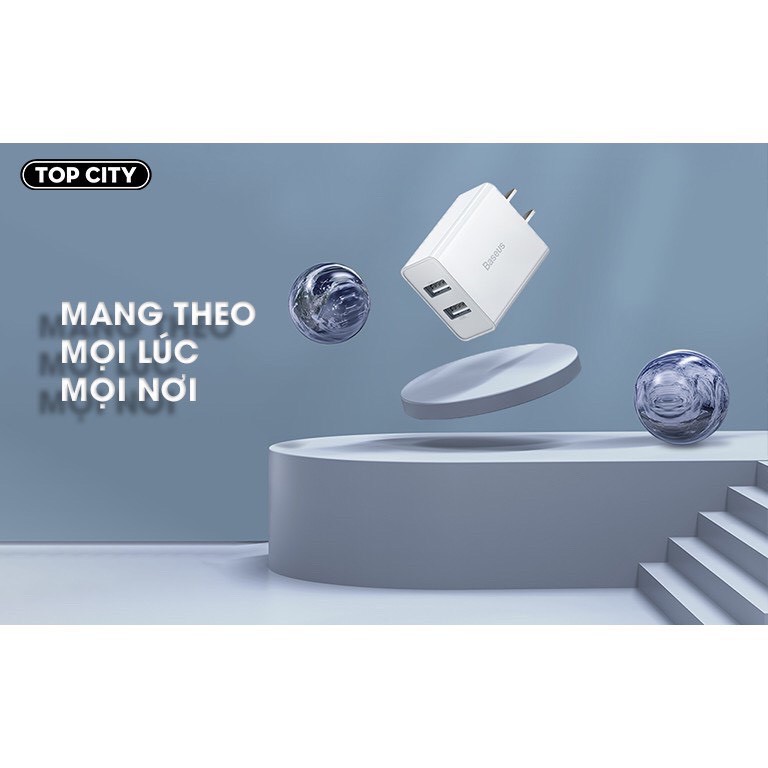 Củ sạc nhanh 2 cổng Baseus Chống cháy nổ Speed Mini Dual U Charger CCFS-M02