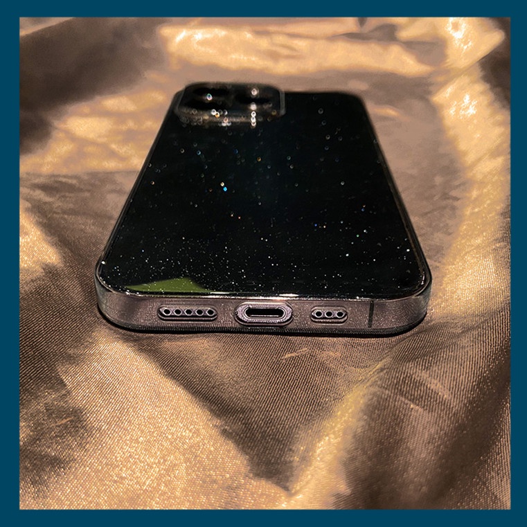 Ốp Điện Thoại Silicon Trong Suốt Màu Dạ Quang Đính Sequin Lấp Lánh Chống Rơi Chống Trầy Cho iphone 13 Pro 12 Pro xs max 11 xr x / xs