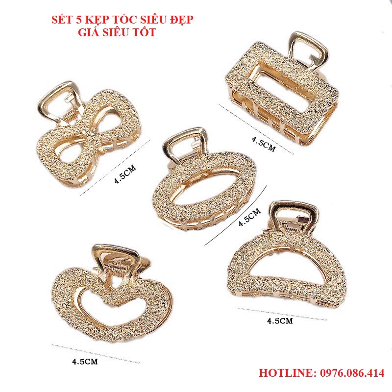 Sét 5 kẹp tóc siêu đẹp cho chị em