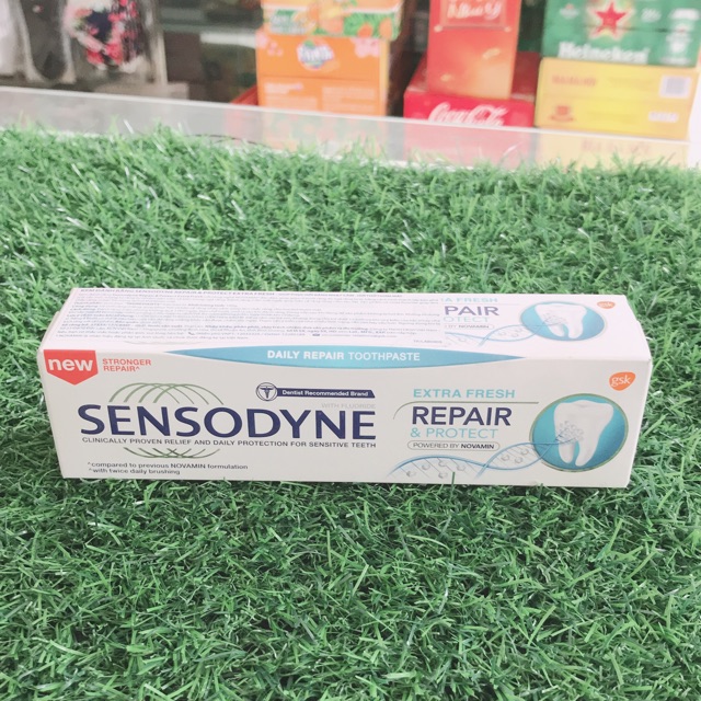 Kem đánh răng Sensodyne repair & protect extra fresh giúp phục hồi răng nhạy cảm hơi thở thơm mát 100g