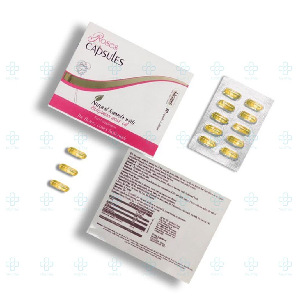 VenusRoses Viên uống hoa hồng Bungari - Giúp da trắng hồng, ngăn lão hóa da, giảm căng thẳng, mệt mỏi [Chính hãng]