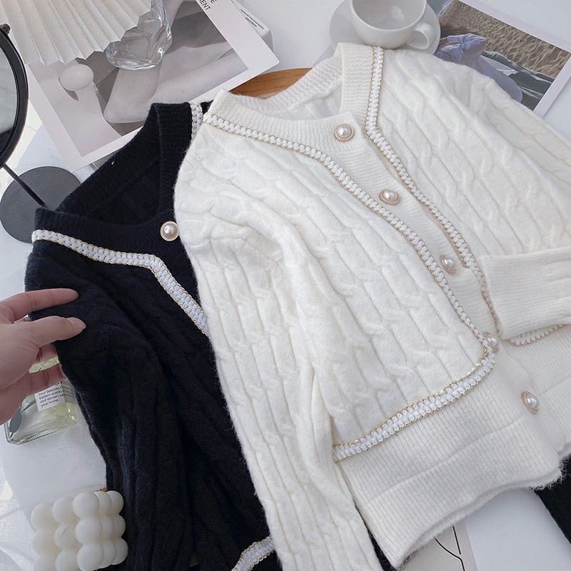 Áo Len Nữ Đính Cúc Ngọc hàng Quảng Châu Cao Cấp | BigBuy360 - bigbuy360.vn