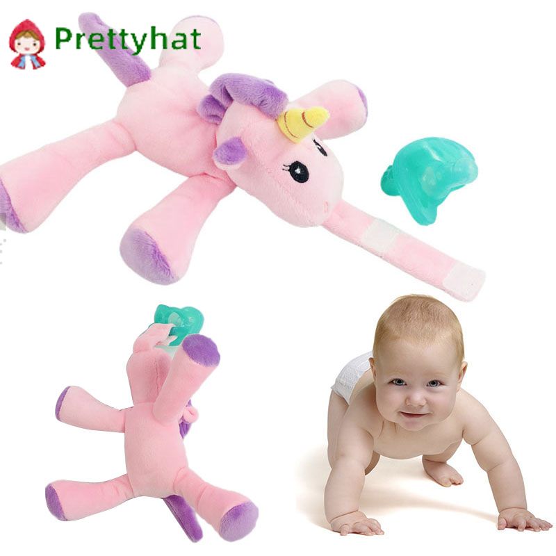 ✿ Baby pacifier toys, a variety of silicone pacifiers,removable hanging animal plush toys 【prettyhat】