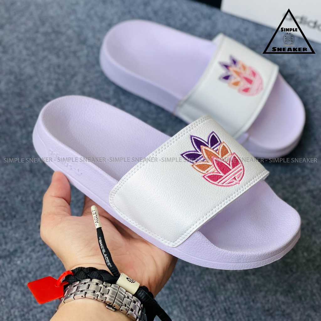 Dép Adidas Adilette Lite HÀNG CHÍNH HÃNG Adidas Adilette Lite Trefoil Purple Tint - Dép Quai Ngang Nữ - Simple Sneaker