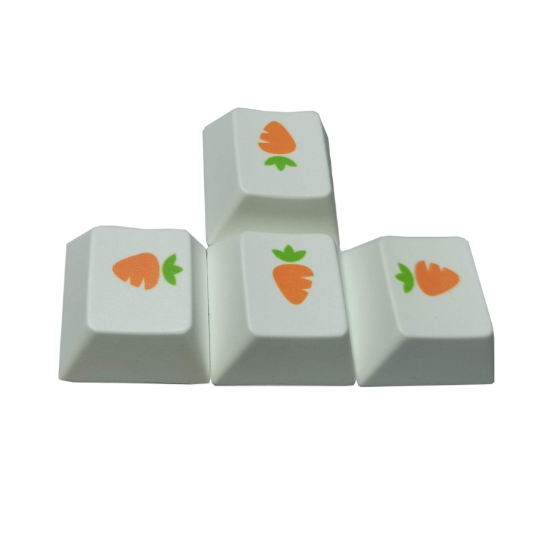 Set 4 Nắp Bọc Phím Bàn Phím Pbt Nhuộm Hình Cà Rốt / Mũi Tên / Mũi Tên Oem Cho Cherry Mx