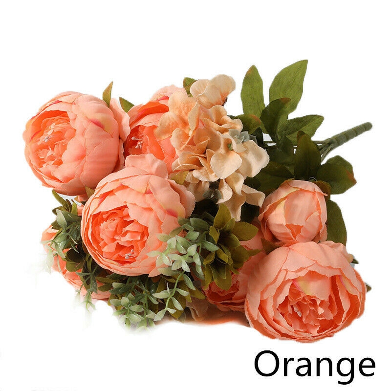 Bó hoa mẫu đơn lụa nhân tạo trang trí nhà/đám cưới