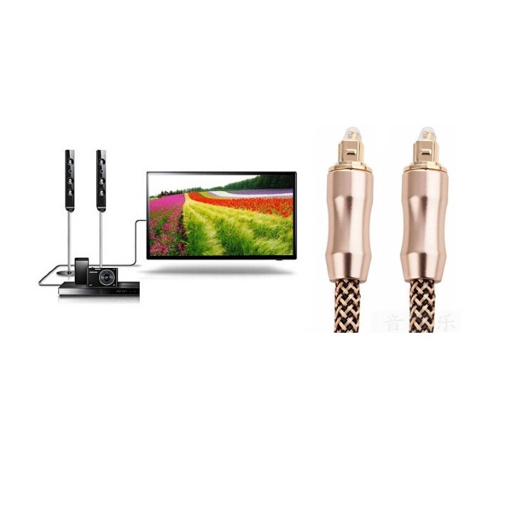 Cáp Quang Toslink Optical đầu mạ vàng 24k dài 10m - Toslink Optical Cáp quang âm thanh