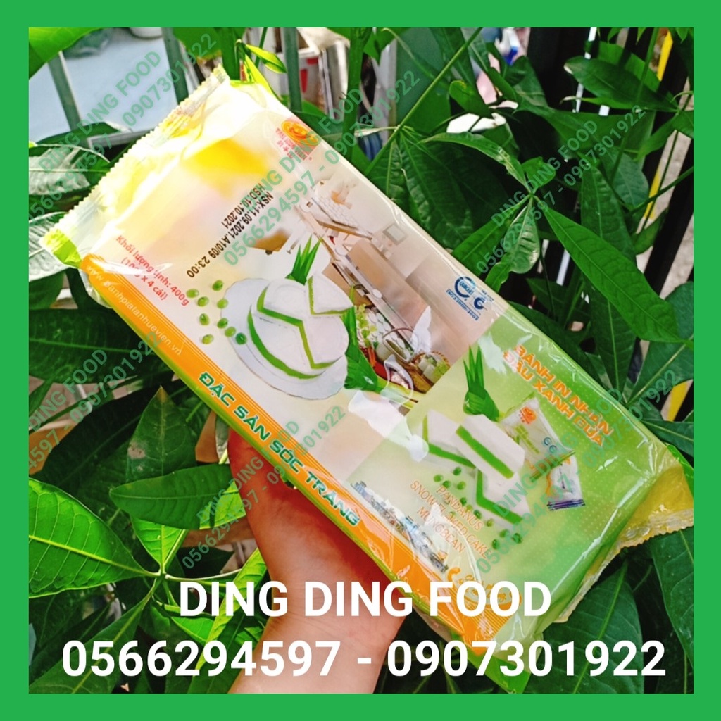 Bánh In Đậu Xanh Sầu Riêng 400g [4 BÁNH] Tân Huê Viên| Bánh In Nhân Dứa| Bánh In Sóc Trăng| Ăn Chay - DING DING FOOD