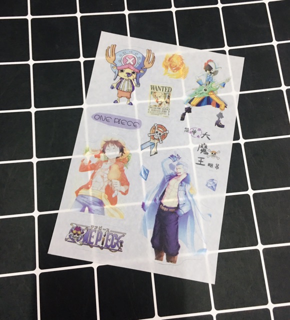 Sticker one piece 2 tấm / hình dán anime one piece