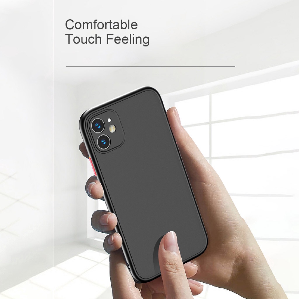 Ốp Điện Thoại Trong Mờ Chống Sốc Bảo Vệ Camera Cho iPhone 11 Pro XR XS Max X 8 7 6 Plus