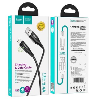 Dây cáp HOCO U93 sạc nhanh 2.4A Dành cho IPIP5 5s 6 6s 7 8 Plus X Xs 11 12 Pro Max tablet táo Mini