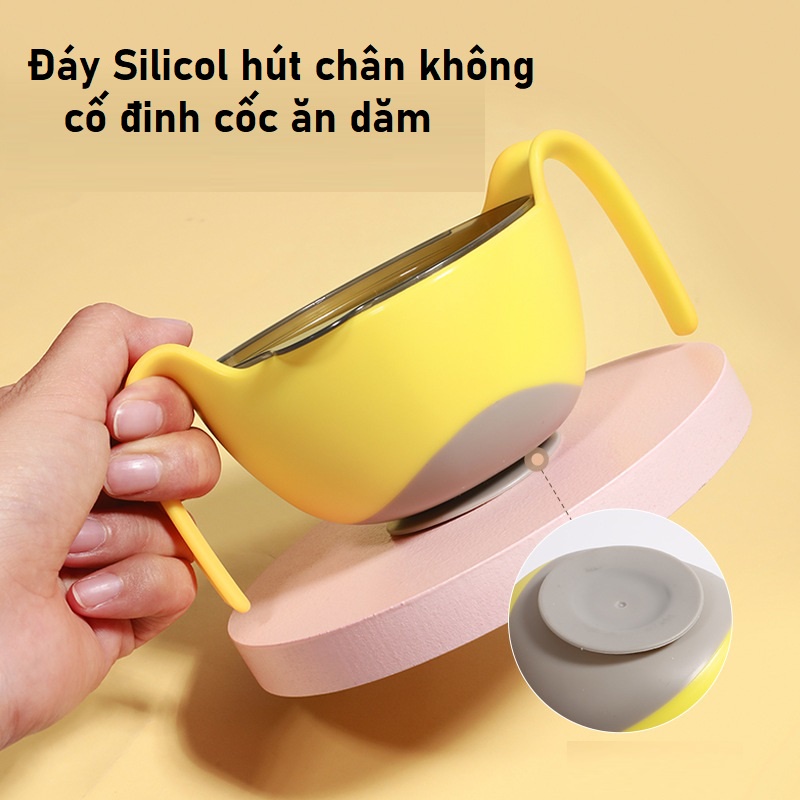 Cốc Tập Ăn Dặm Cho Bé Silicol Đáy Hút Chân Không Misuta