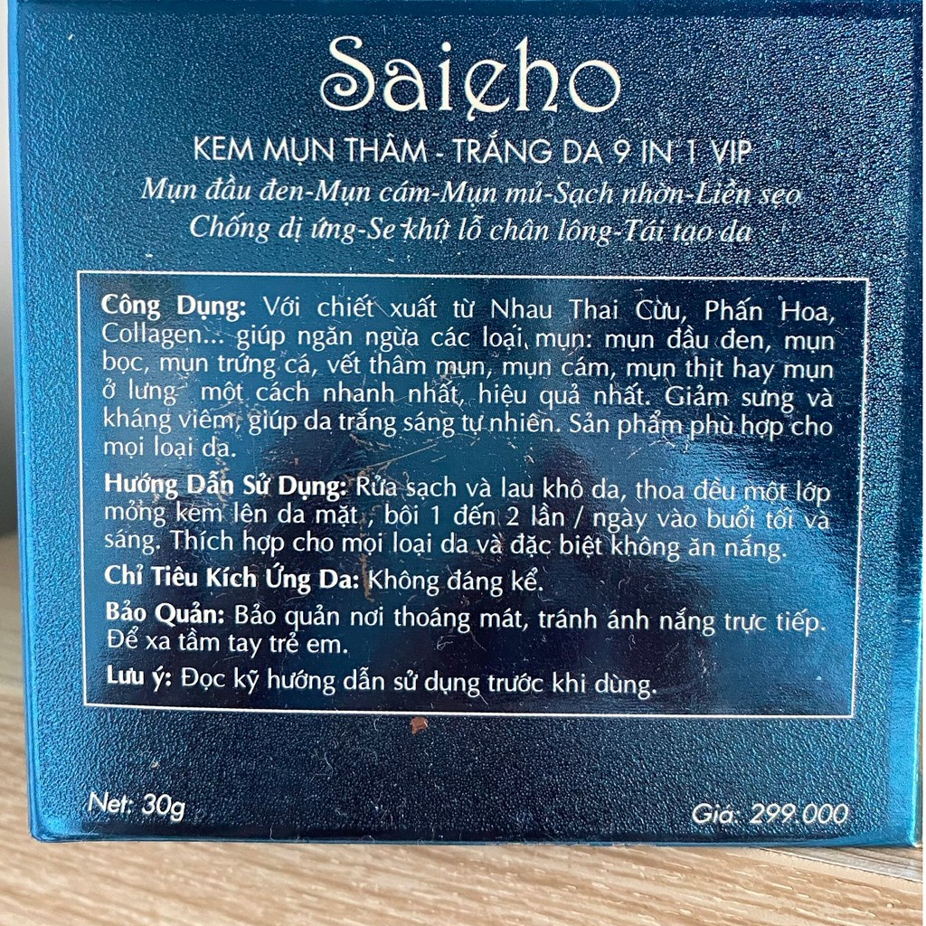 KEM  MỤN THÂM - TRẮNG DA 9 IN 1 VIP  30g VIP