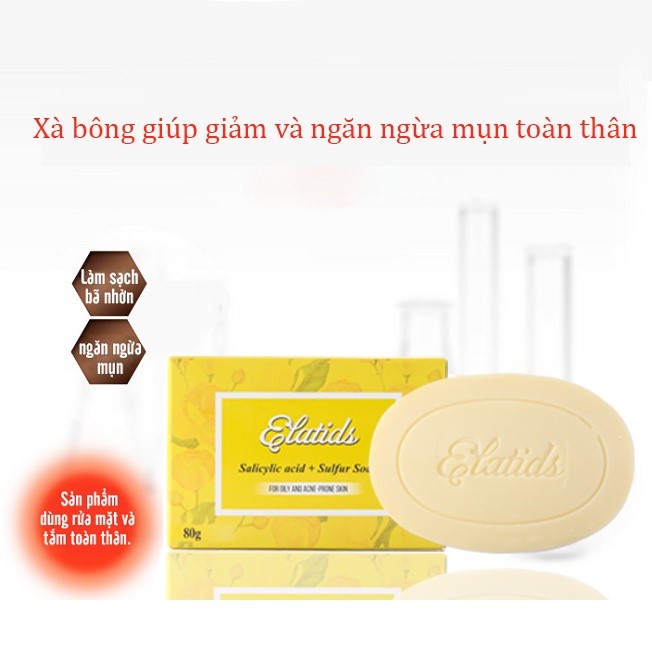 Xà phòng ngừa mụn lưng Elatids giảm dày sừng nang lông, ELATIDS là phiên bản nâng cấp xà bông tắm ATIDS