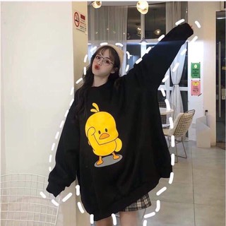 Áo Sweater in hình Chú Vịt Con chất liệu nỉ phong cách ulzzang dễ thương