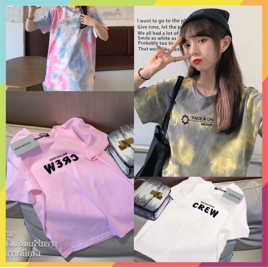 Áo thun Unisex ❤️ FREESHiP ❤️ Áo phông nữ loang màu , áo thun nữ form rộng dấu quần đẹp chât cotton Quảng Châu | BigBuy360 - bigbuy360.vn