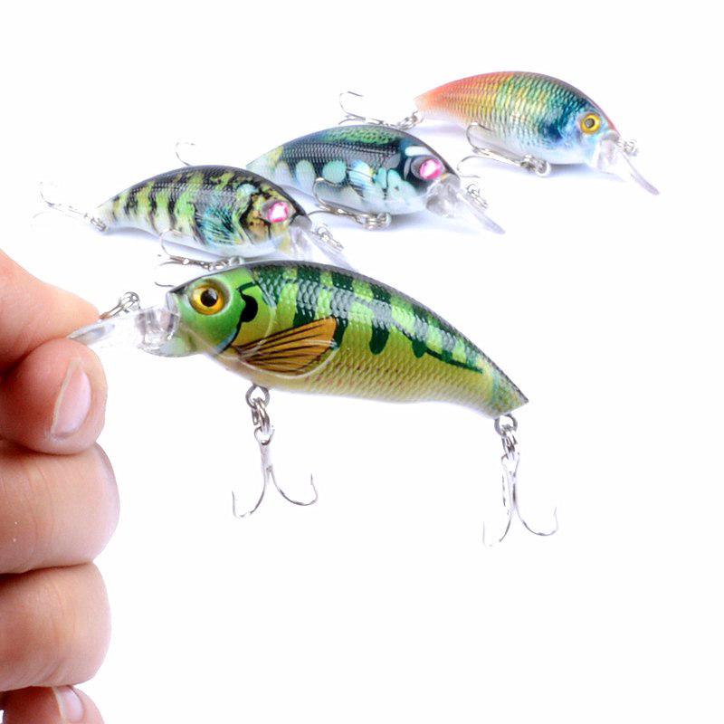 Mồi Cá Giả Bằng Nhựa Cứng 7.5cm/8g Kèm 8 Móc Câu# Móc Mắt 3D Sâu Độ Sâu 0.3-1.2m