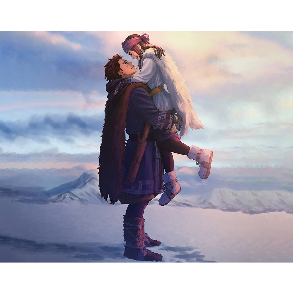 Poster A4 dán tường Anime, decal 21x30 trang trí có keo Golden Kamuy Wallpapers (1), nhận in theo yêu cầu