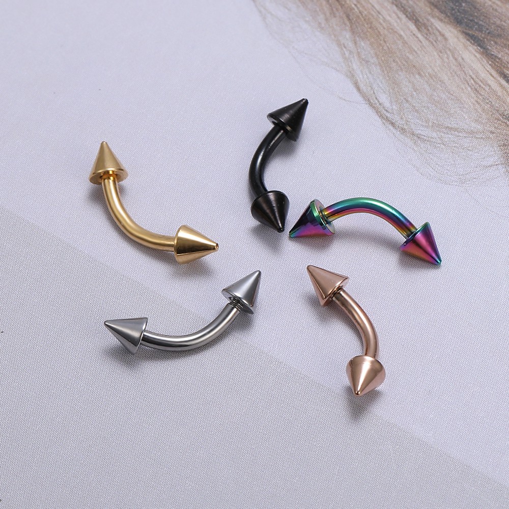 1 Khuyên Xỏ Lông Mày Bằng Thép Không Gỉ 6 / 8 / 10mm