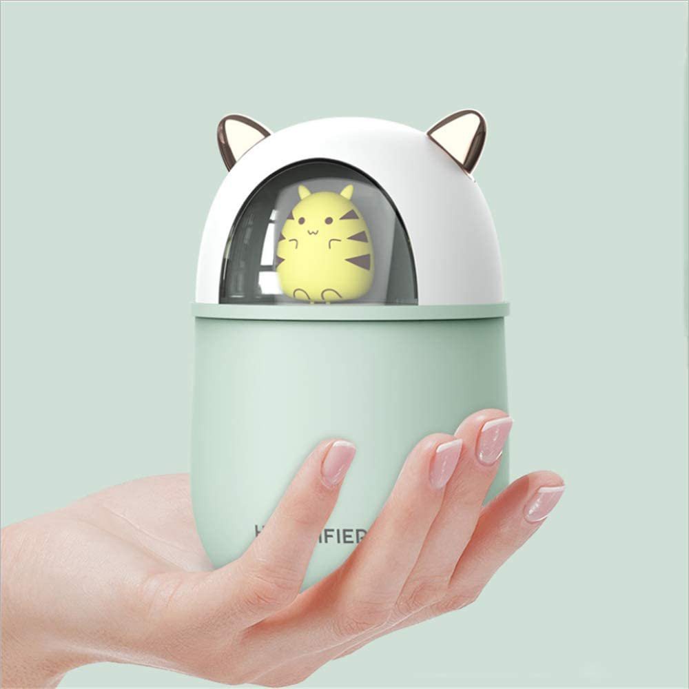 Máy tạo độ ẩm, Máy phun sương mini Humidifier phun sương tạo ẩm, phun tinh dầu kèm đèn Led