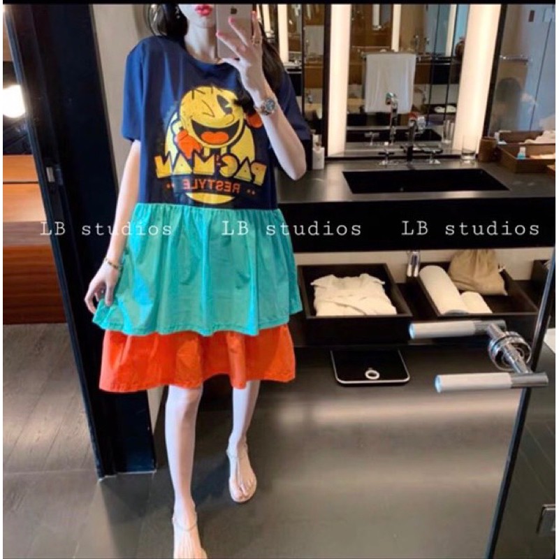 Váy pacman pha màu