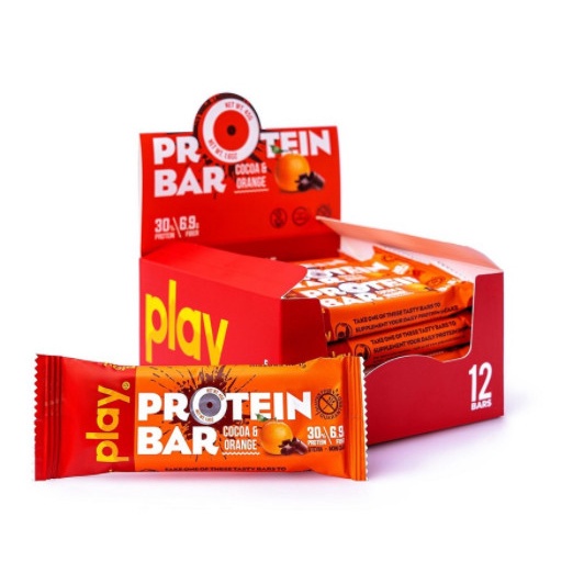 Thanh năng lượng Play Protein Bar 45gram - Vị cam cacao