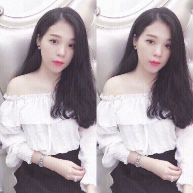 Áo kiểu voan trễ vai