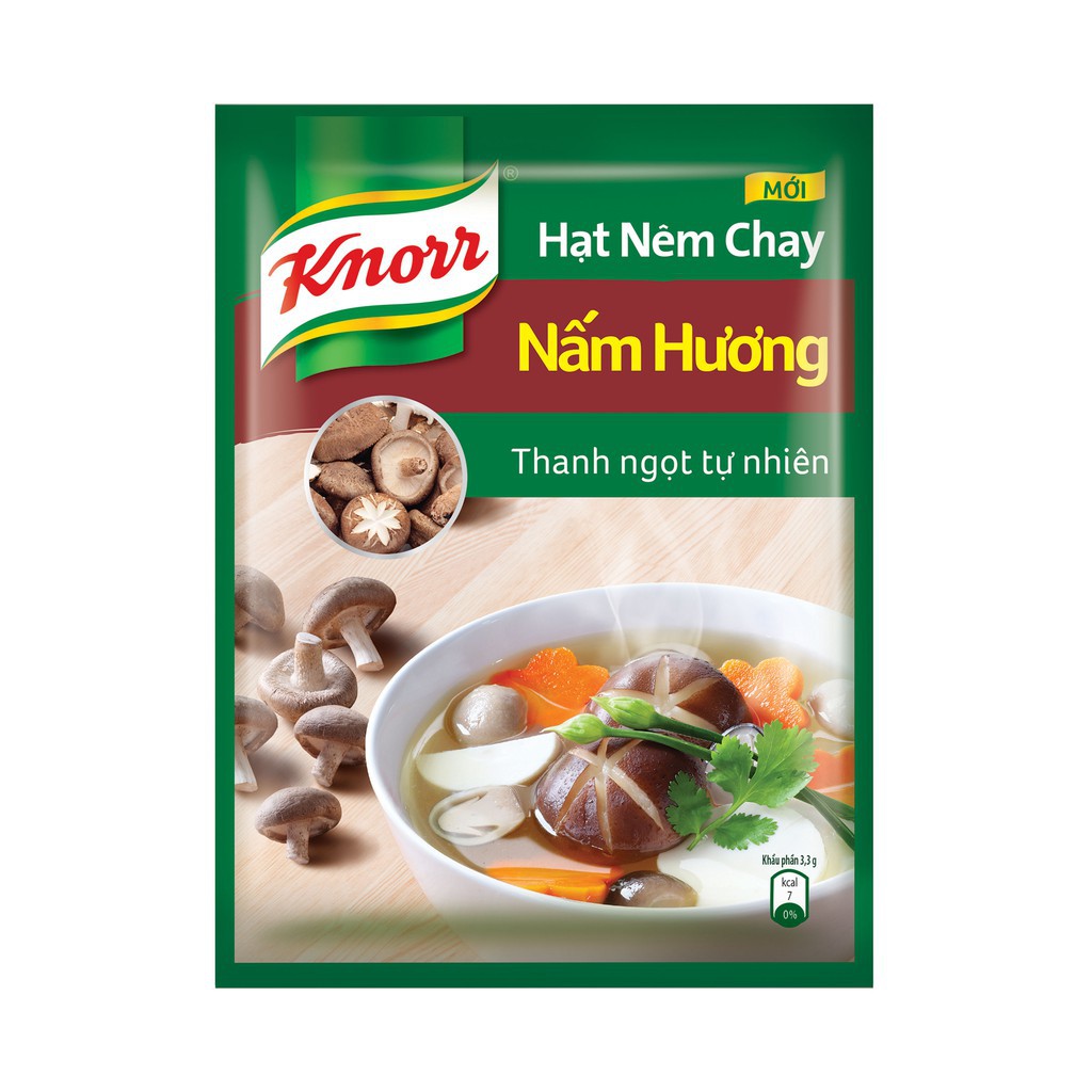 Hạt Nêm knorr Chay Nấm Hương tự nhiên gói  380g hsd 2021