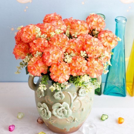 Chùm Hoa Cẩm Tú Cầu 5 bông siêu dễ thương - Hoa giả trang trí để bàn - Hoa lụa cao cấp đẹp như hoa thật