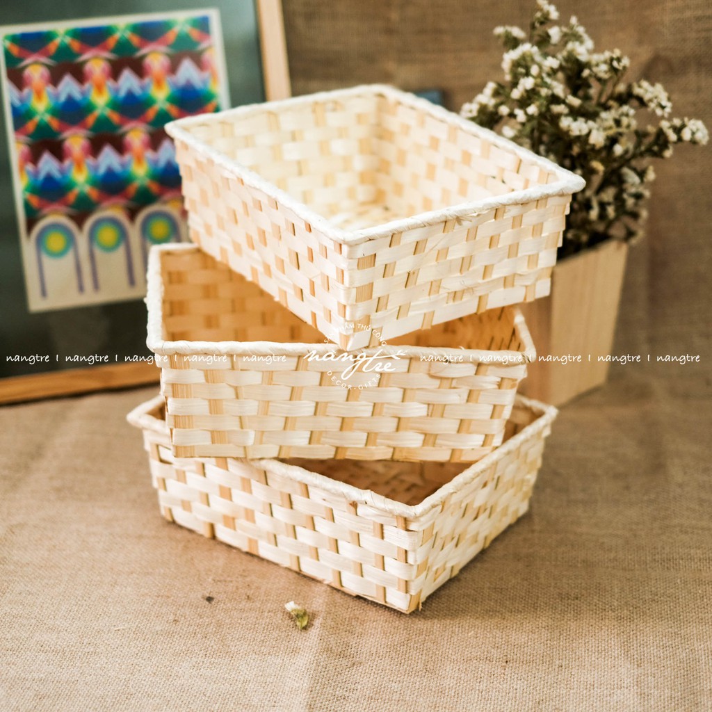 Khay tre đan gói quà, Khay tre chữ nhật