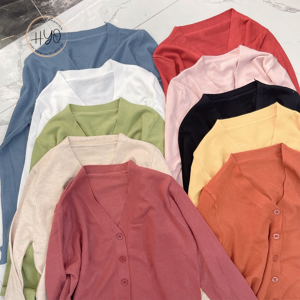 Áo khoác cardigan len mỏng trơn ulzzang hàng Quảng Châu