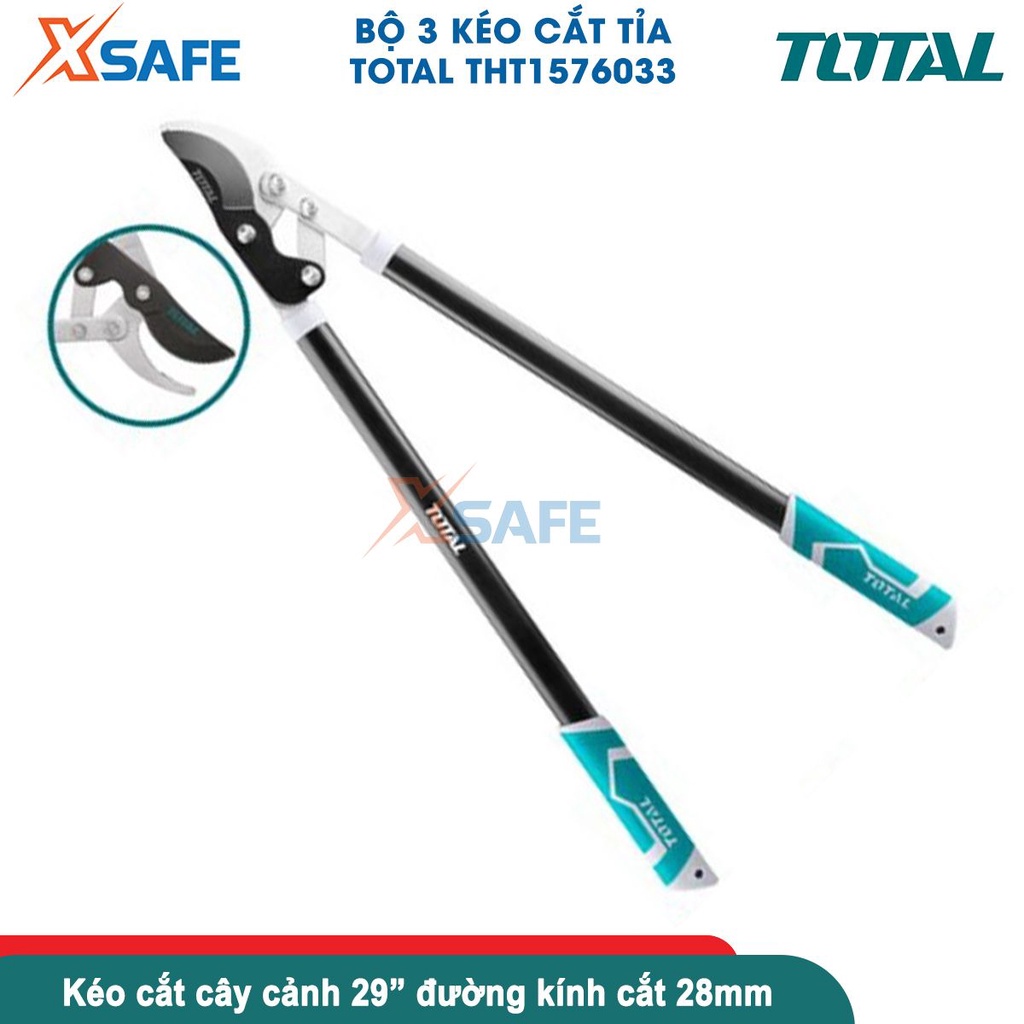 Bộ 3 kéo cắt tỉa cây cảnh TOTAL THT1576033, gồm kéo cắt cây cảnh 29inch, kéo cắt hàng rào 23inch, kéo cắt tỉa 8.5inch