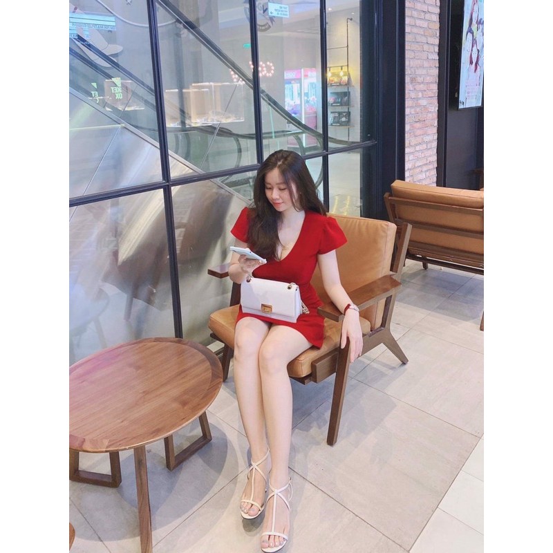 Đầm Body Nhung Dự Tiệc Cổ Tim Siêu Đẹp Có Ảnh Thật Và Video