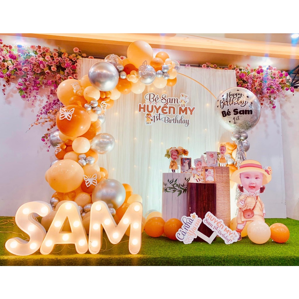 Set 5 quạt gài dải bóng trang trí sinh nhật sự kiện - K213