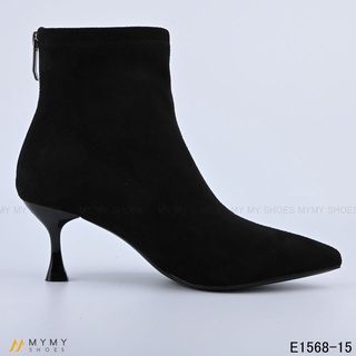 E1568-15 Boot da lộn mũi nhọn khóa sau gót nhọn 6p