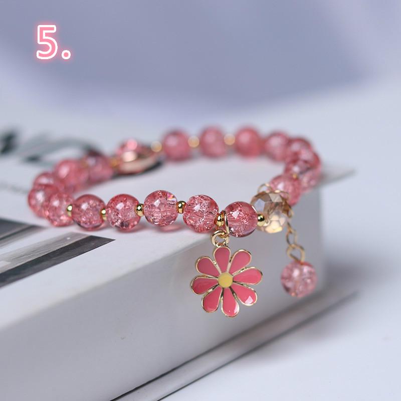 Fashion Crystal Daisy Flower Charm Bracelet for Women Fine Jewelry Bangles