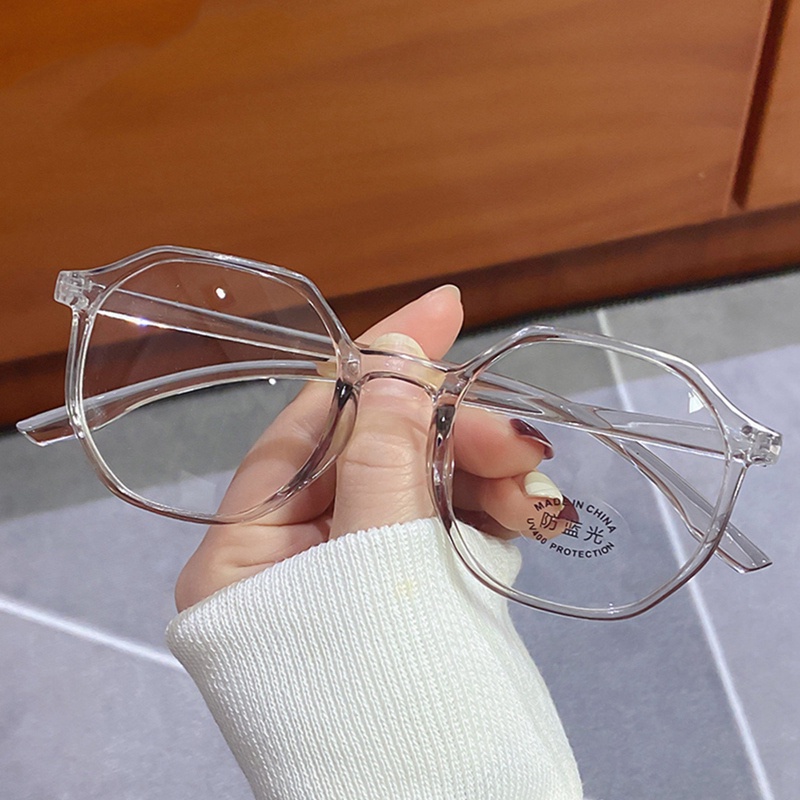 Mắt Kính Chống Tia Uv Tròng Trong Suốt Thời Trang Retro Cho Nam Nữ