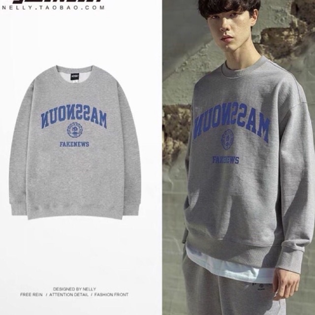 Áo sweater nelly heybig nỉ sale (có sẵn) chữ ngược