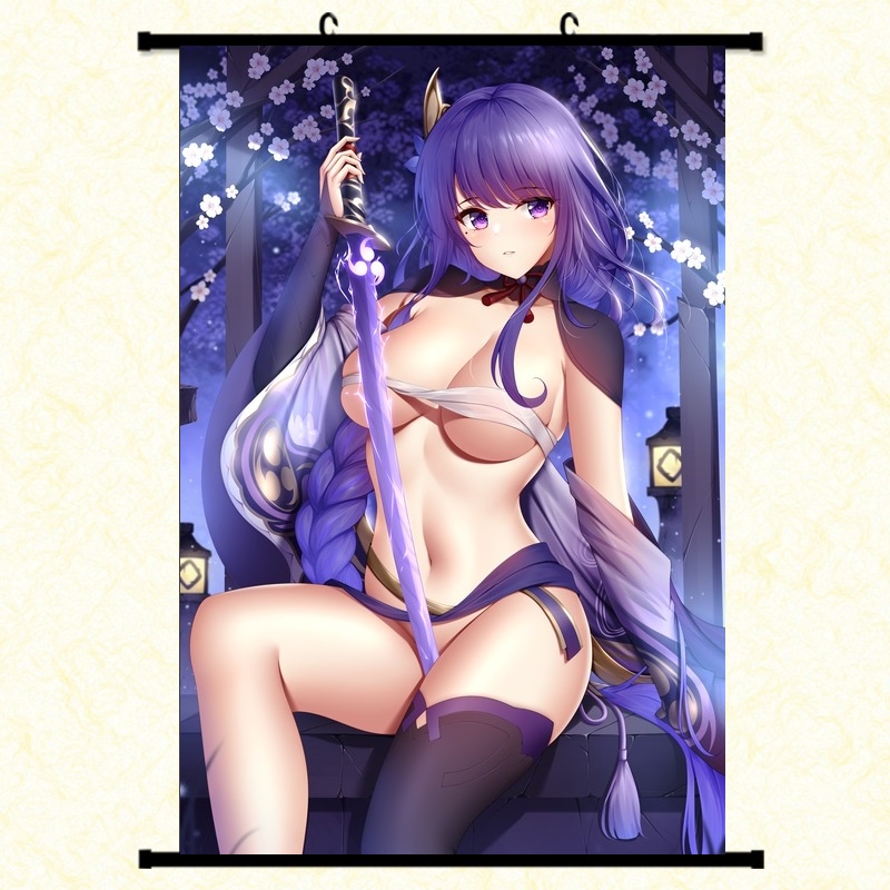 Poster vải anime Raiden Shogun ( Ei ) 30x45 - Genshin Impact tranh vải
