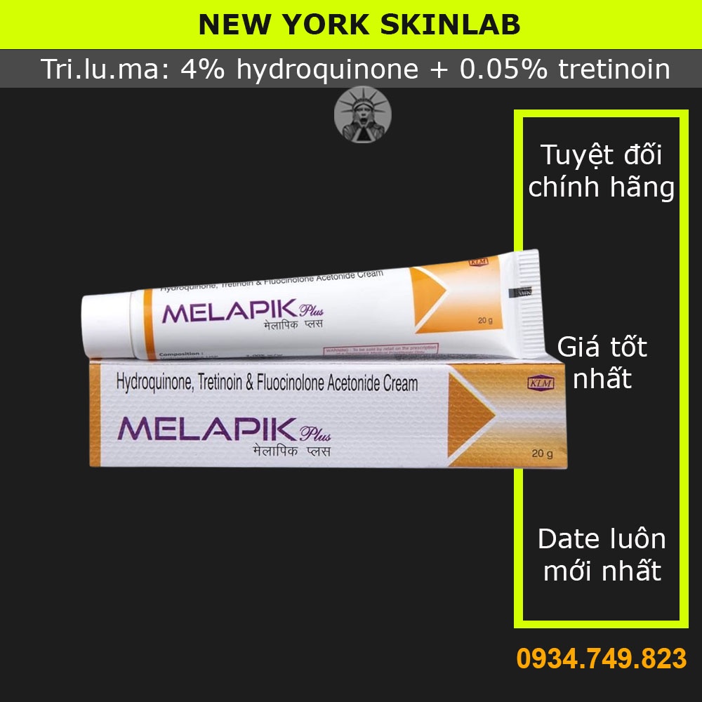 Kem Melapik cream (20g) - hydroquine và tretinoin, hết nám (aret, demelan, trílúmạaa, trịọlite)