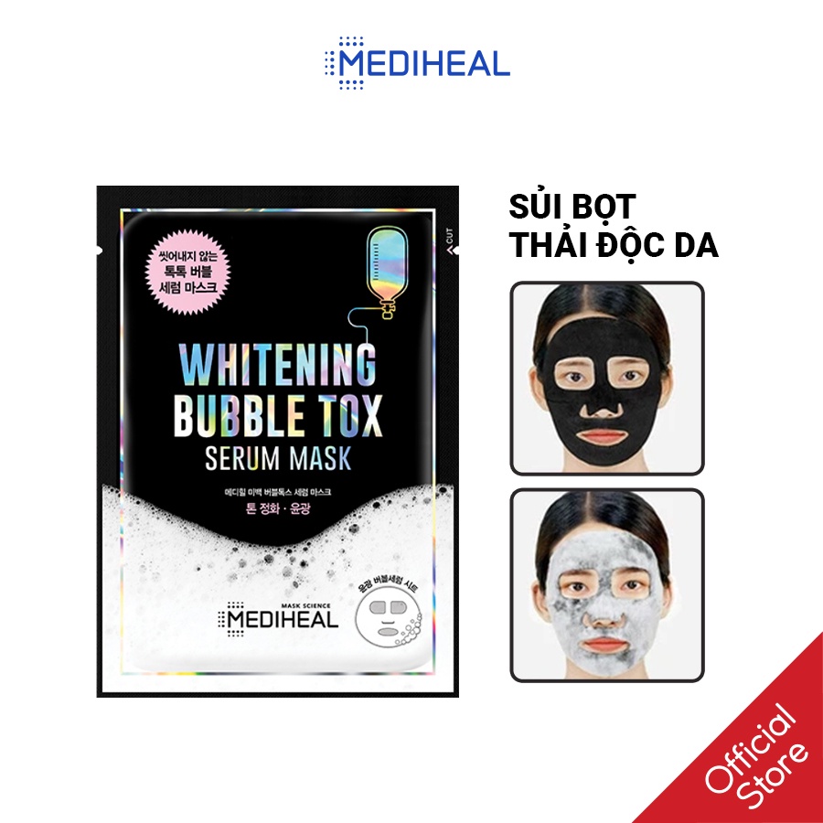 [Nhập mã COSMH22 giảm 8%] Mặt Nạ Thải Độc Mediheal Whitening Bubble Tox Serum Mask 25ml [K59]