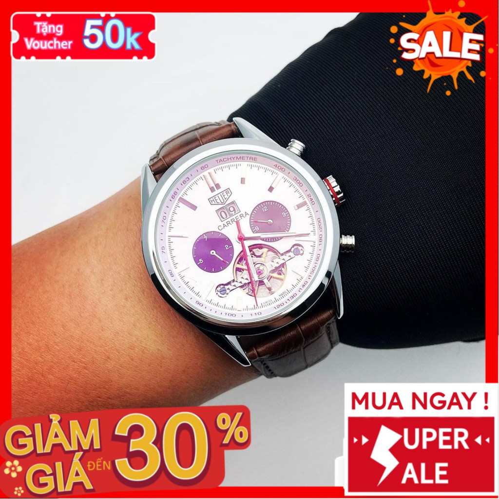 Đồng hồ cơ - Đồng Hồ Dây Da Nam 43mm Fom Mới Chống Xước Chống Nước Kính Sapphire Tím 201 - 1199 Watches | BigBuy360 - bigbuy360.vn