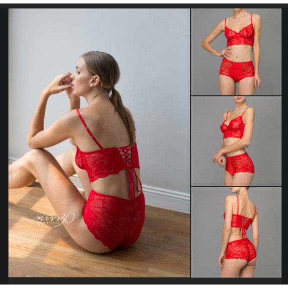 Set đồ lót ren đỏ Lady In Red