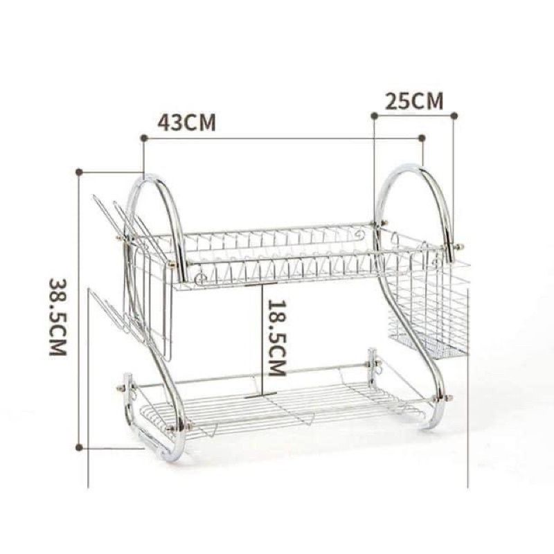 Kệ để bát đũa INOX chữ S JUMI HOUSE - Kệ để bát đũa đa năng