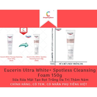 Eucerin ultra white+ spotless cleansing foam 150g - sữa rửa mặt tạo bọt trắng da trị thâm nám
